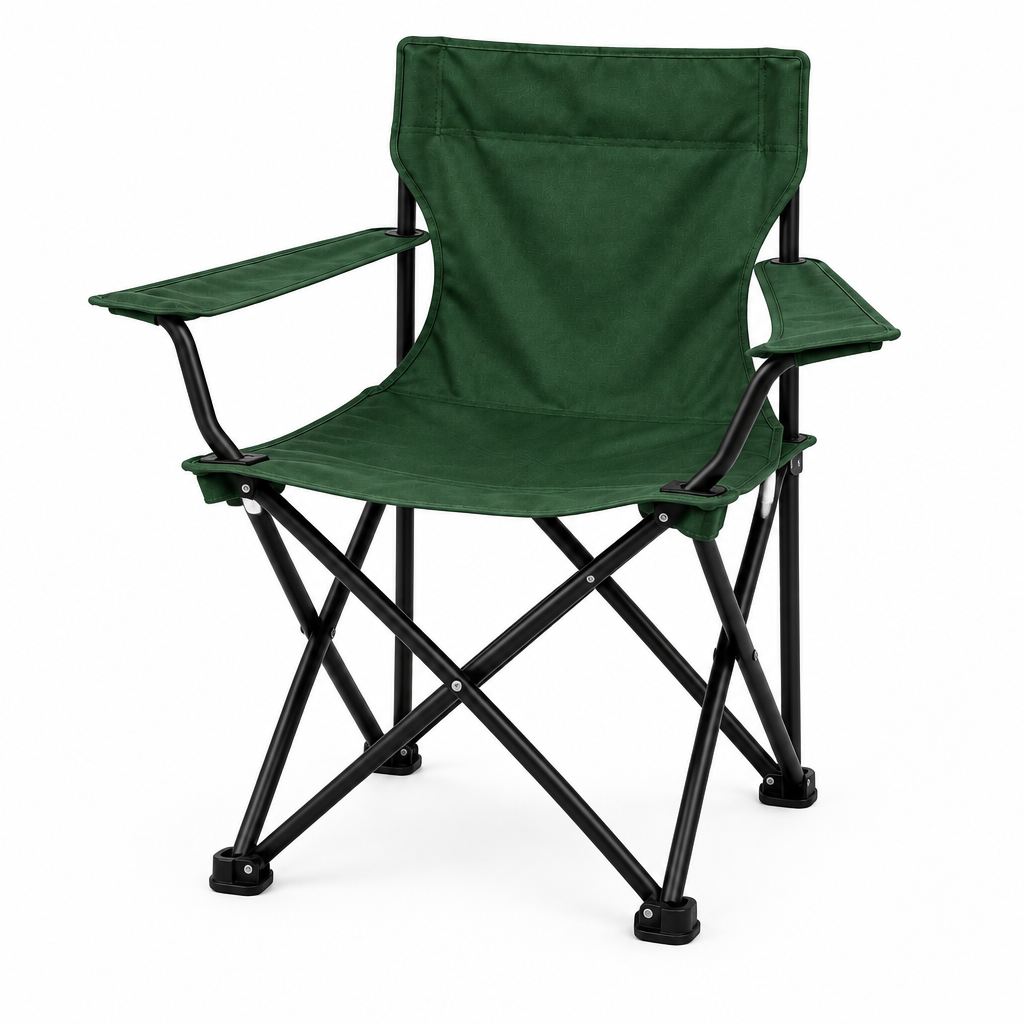 Green Folding Chair, angled front view