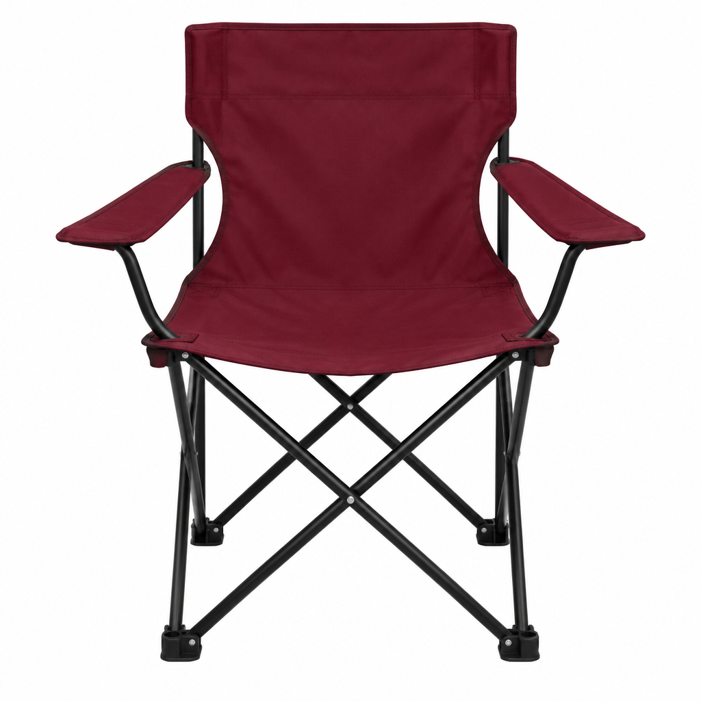 Burgundy camping chair concept, front view