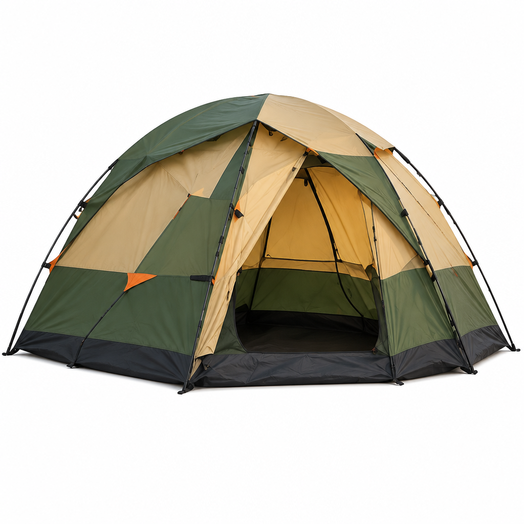 Reference-based tent illustration, side angle on white