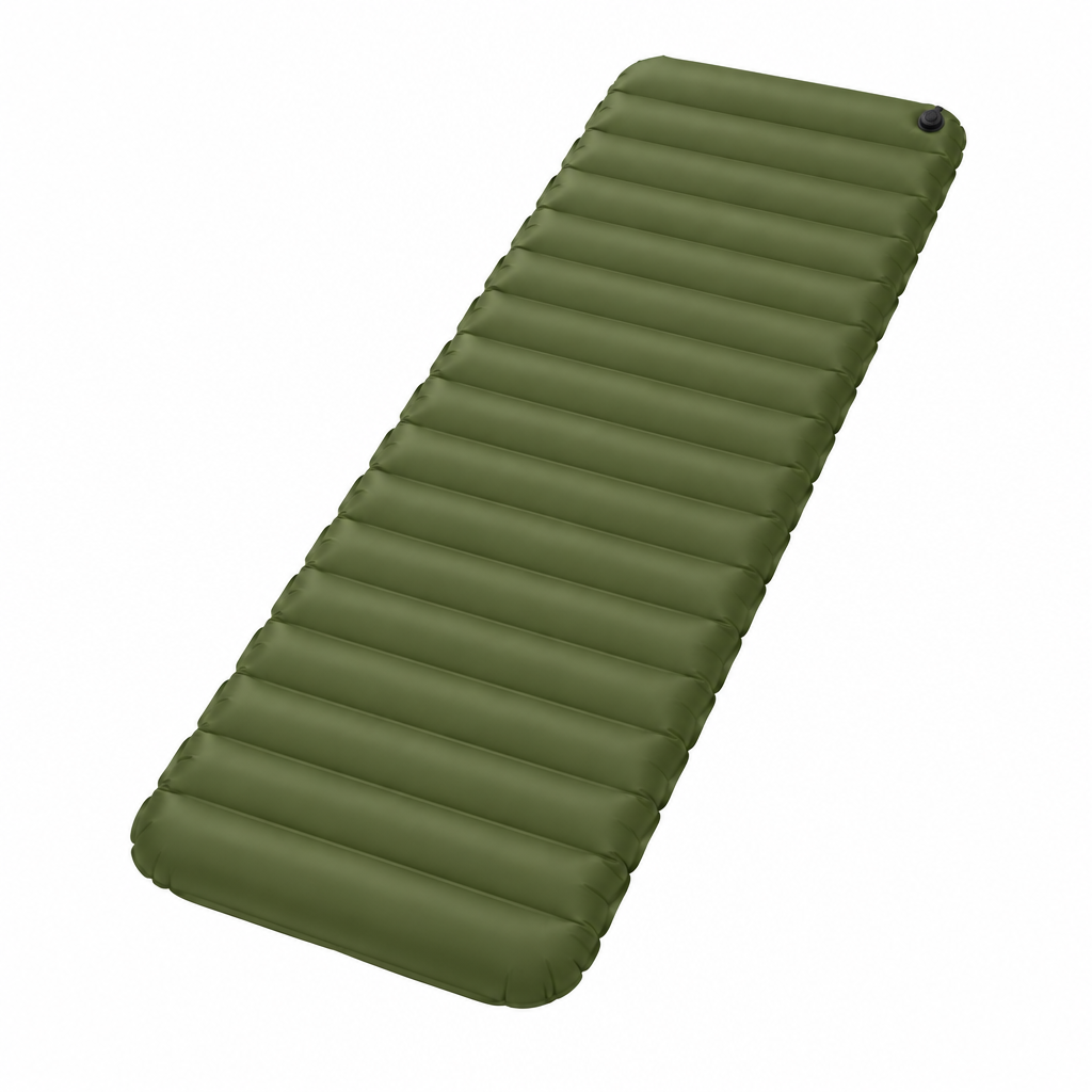 Olive sleeping mat concept, angled view