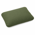 Olive camping pillow concept, angled front view