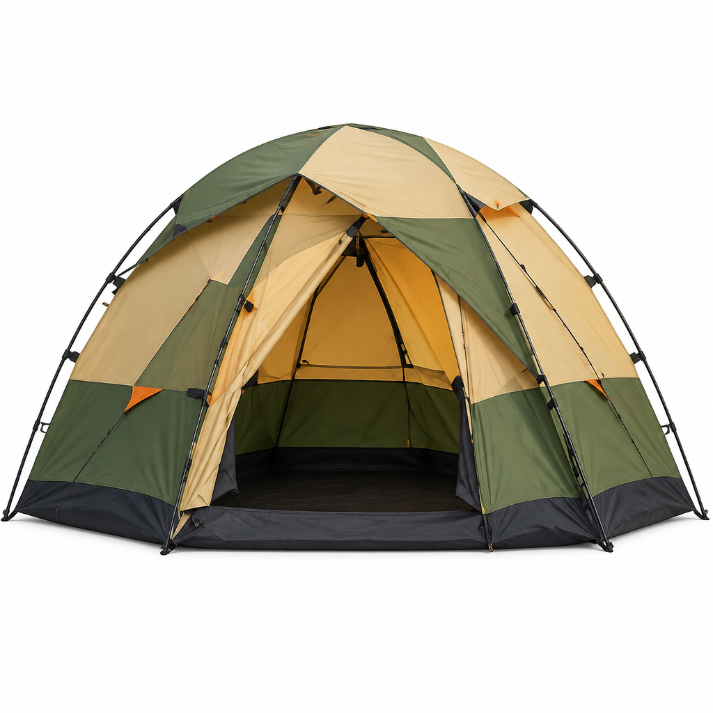 Reference-based tent illustration, front angle on white