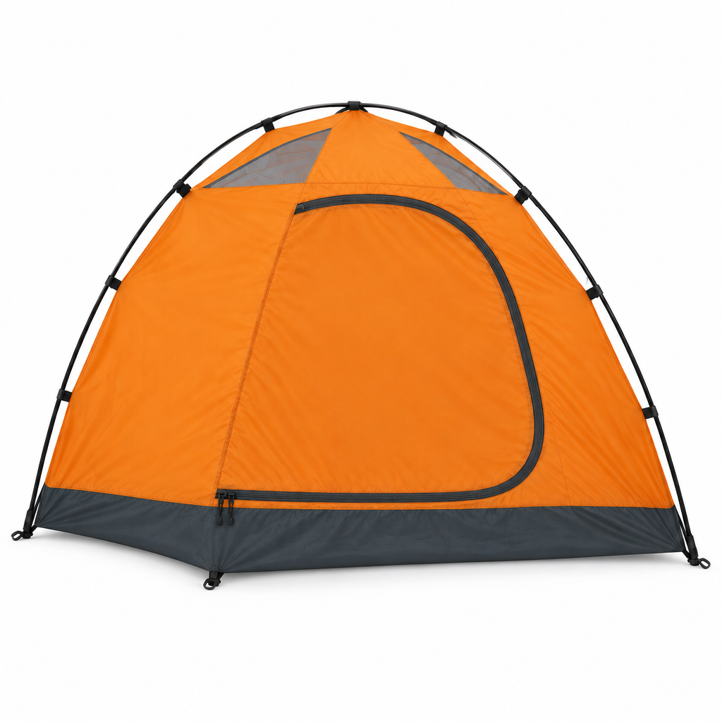 Orange dome tent concept, angled view